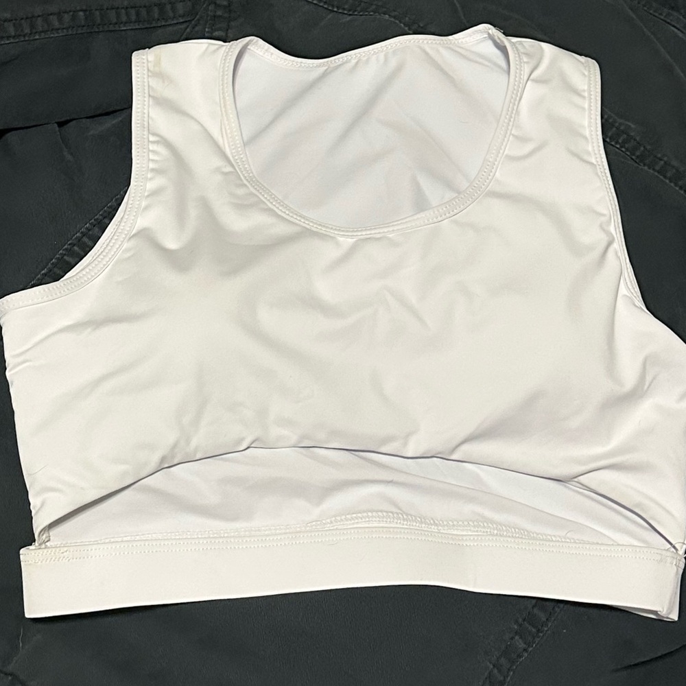 White Bathing Suit Top with front cutout